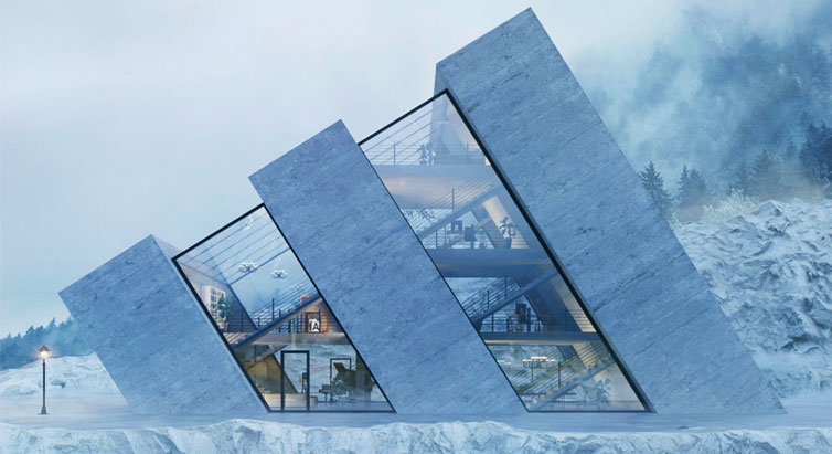 Maison en verre : quand des logos de marques inspirent les architectes