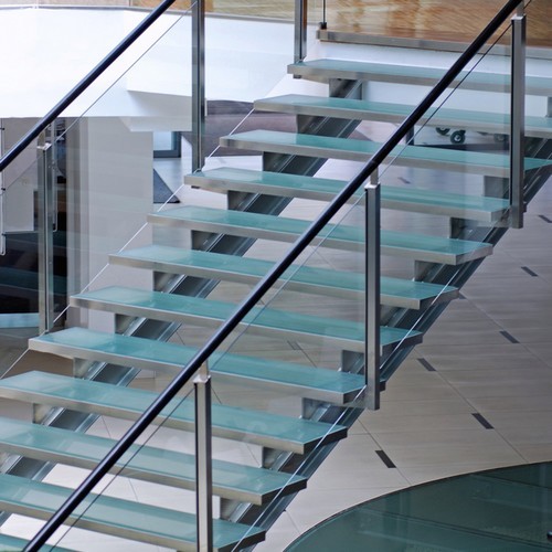 Marche d'escalier en verre sur mesure Dalle de sol en verre