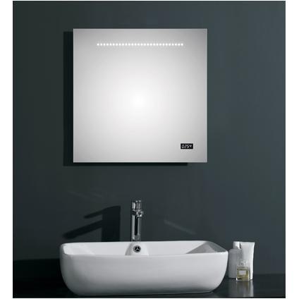 Miroir de salle de bain lumineux à LED et affichage de l'heure