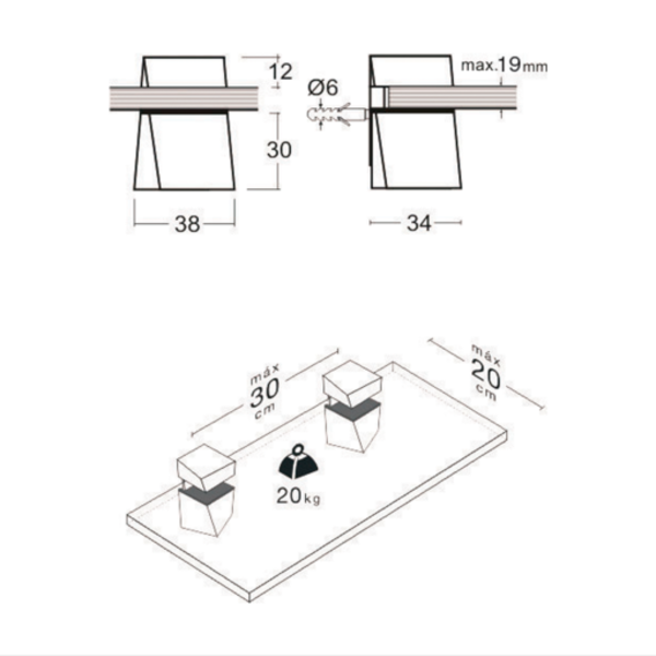 Support pour tablette en verre Tortellini