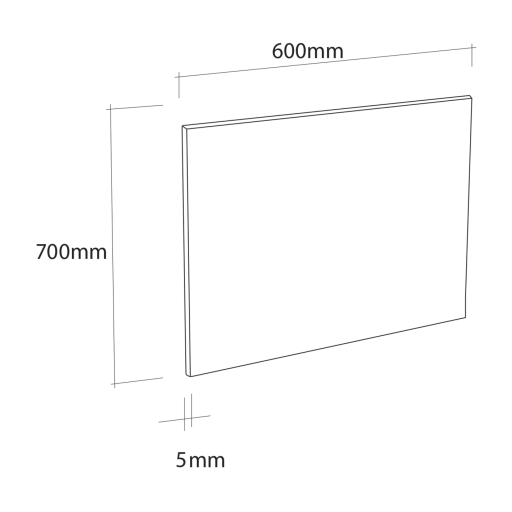 plan credence de cuisine en verre extra clair trempe 5mm finition inox 600 x 700 mm