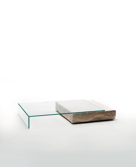table en pierre et verre