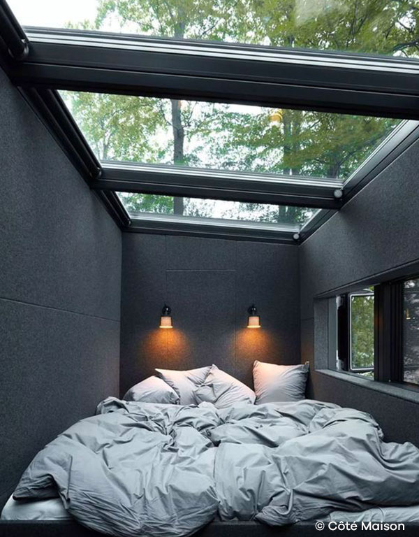 Dormir à la belle étoile sous un toit en verre