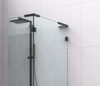 Barre de fixation paroi de douche - noir mat