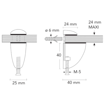 Fixtaion pour tablette en verre