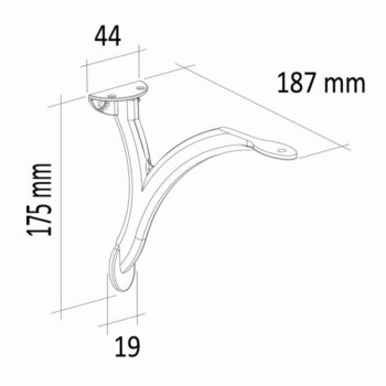 Support d'étagère doré mat - lot de 2