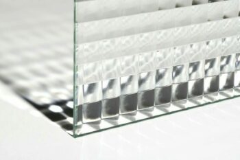 Verre imprimé Verre Listral petits carreaux trempé sur mesure 4mm bords rodés