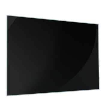 Crédence de cuisine en verre noir avec cadre aluminium